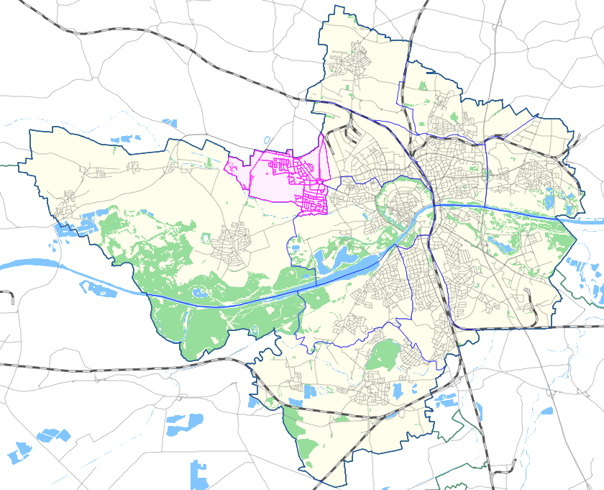 Karte des Stadtbezirks 11 - Friedrichshofen-Hollerstauden der Stadt Ingolstadt